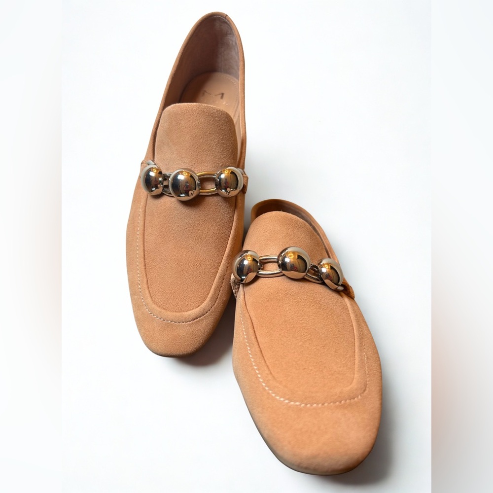 Marc Fisher Elenda Suede Leather Loafers in Light Natural - Size 9M